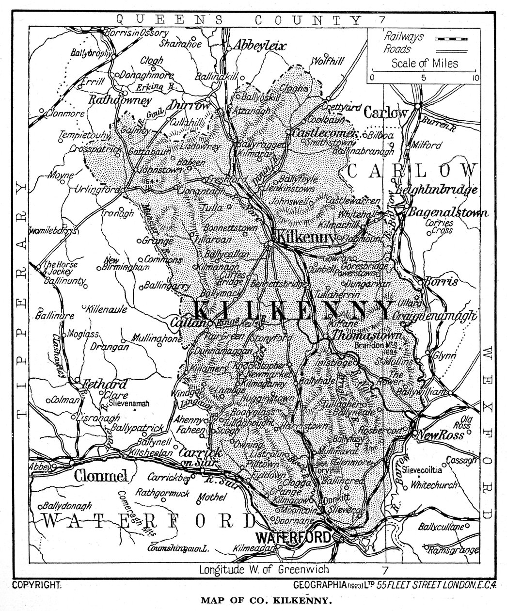 Karta över County Kilkenny, Irland, 1924-1926 av Unbekannt