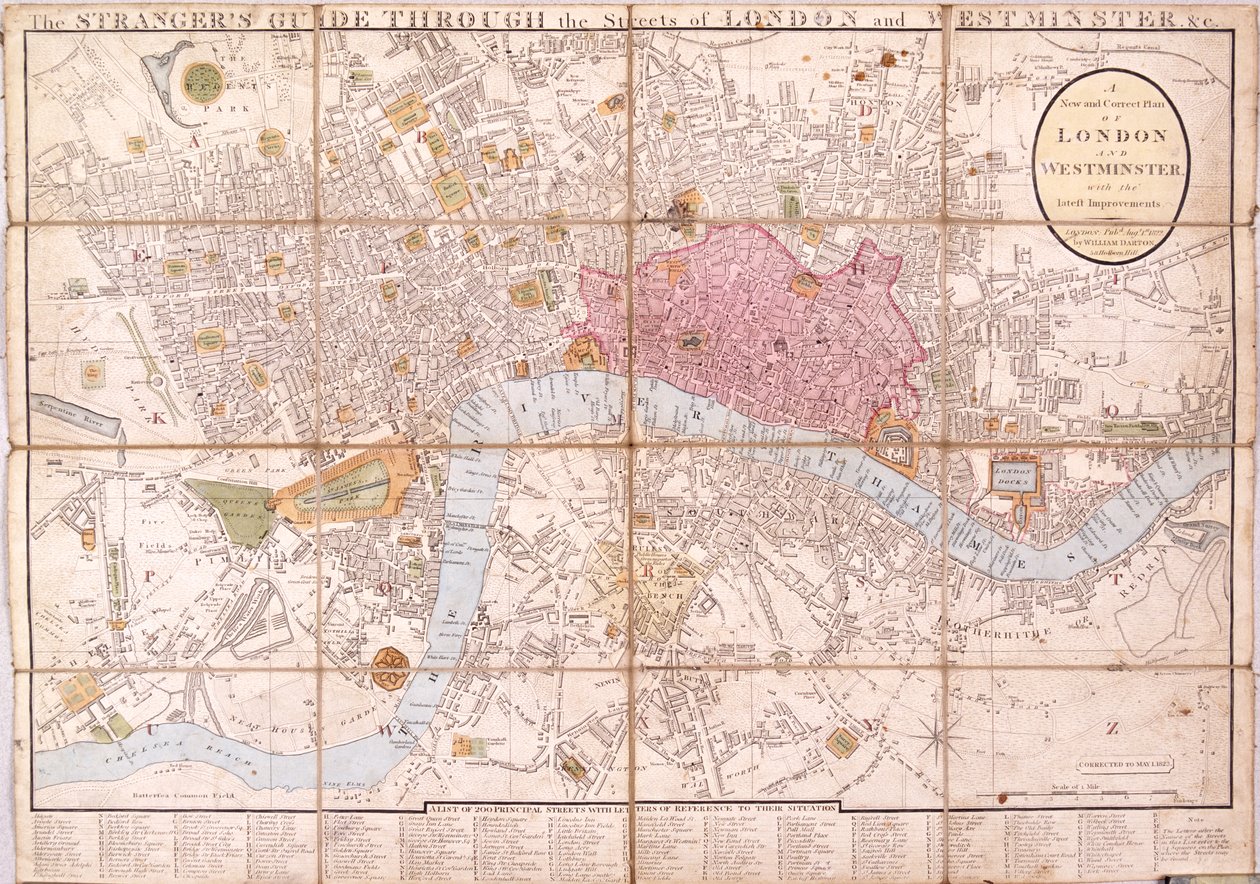 Karta över London, 1823 av Unbekannt