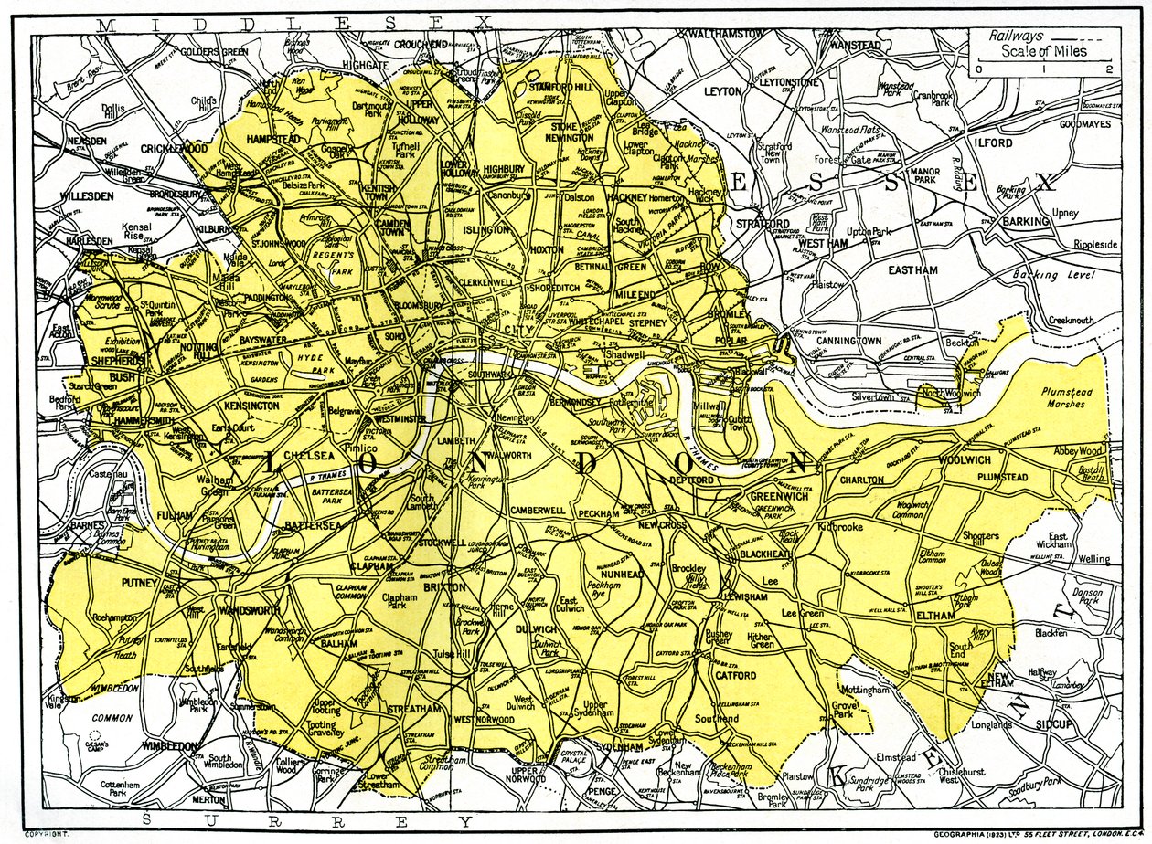 Karta över London, 1924-1926 av Unbekannt