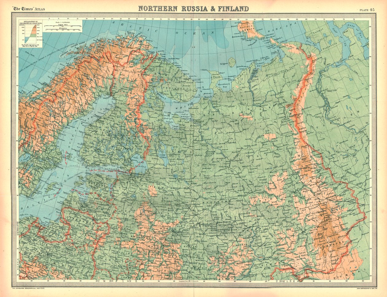 Karta över norra Ryssland och Finland av Unbekannt