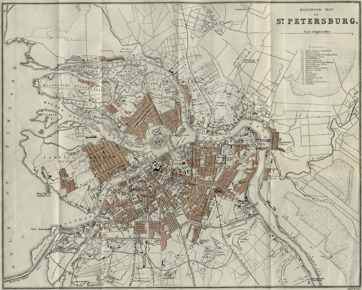 Karta över Petersburg, 1893 av Unbekannt