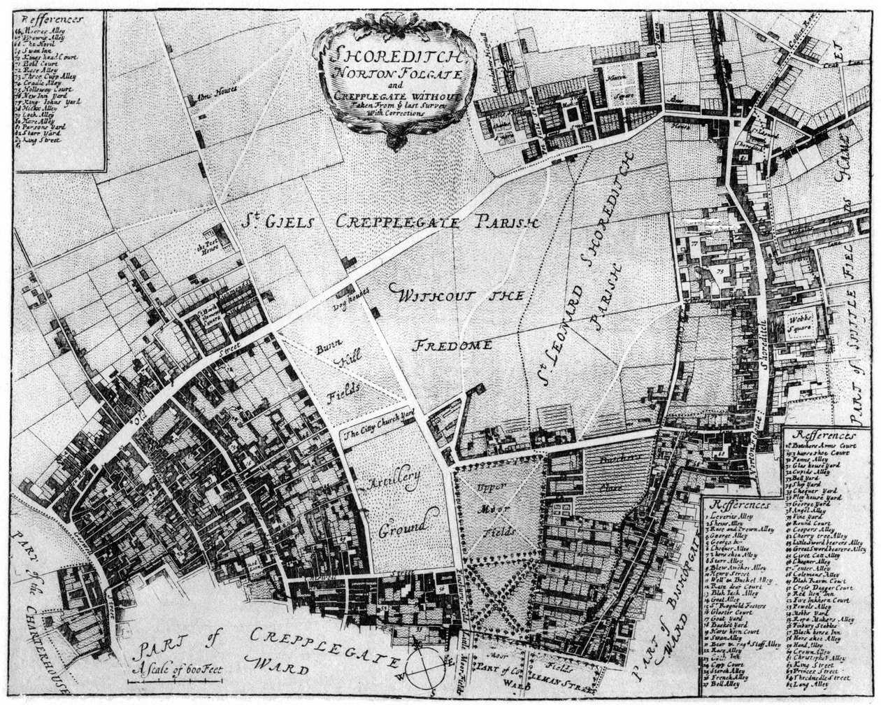 Karta över Shoreditch, Norton Folgate och Cripplegate, 1907 av Unbekannt