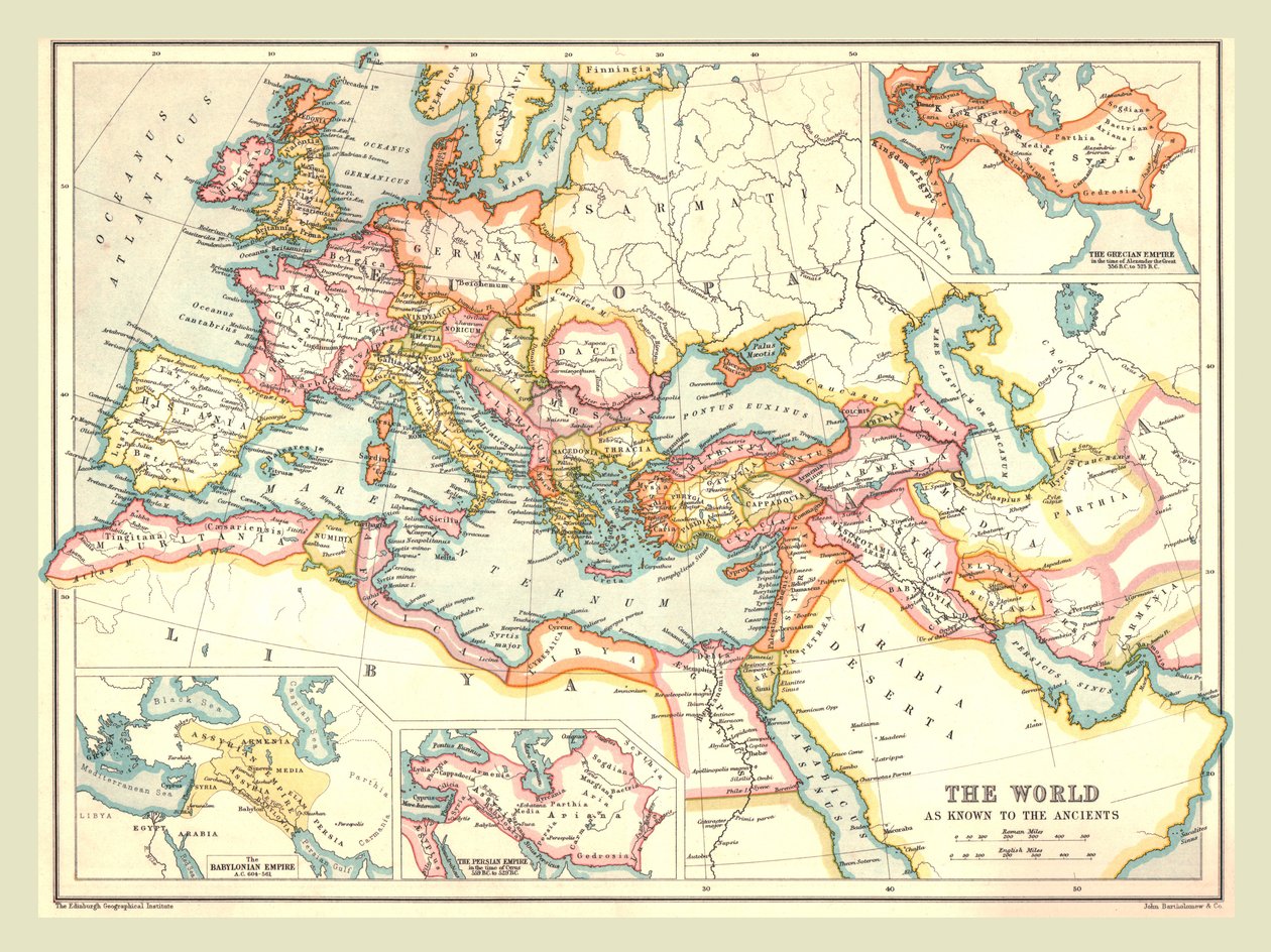 Karta över den antika världen, 1902. av Unbekannt