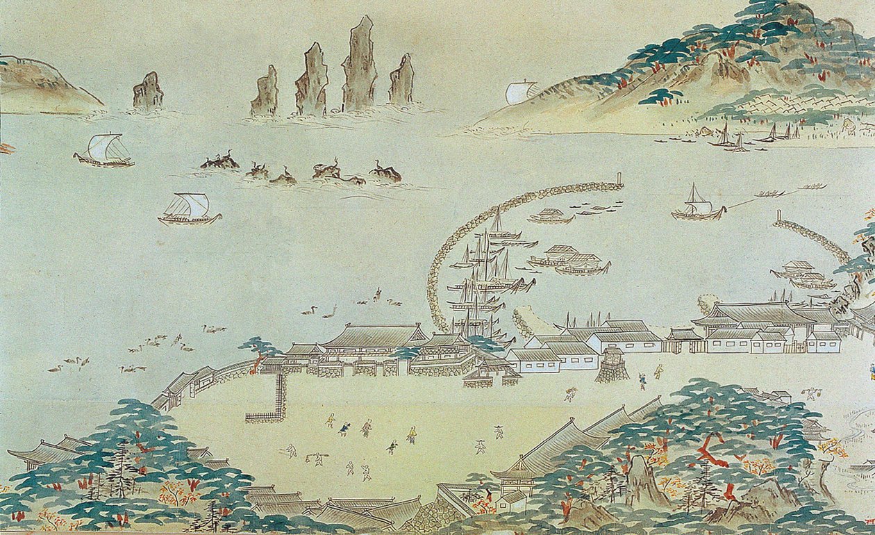 Karta över Choryang Waegwan och dess omgivningar i Busan under Joseon..., 1800-talet. av Unbekannt