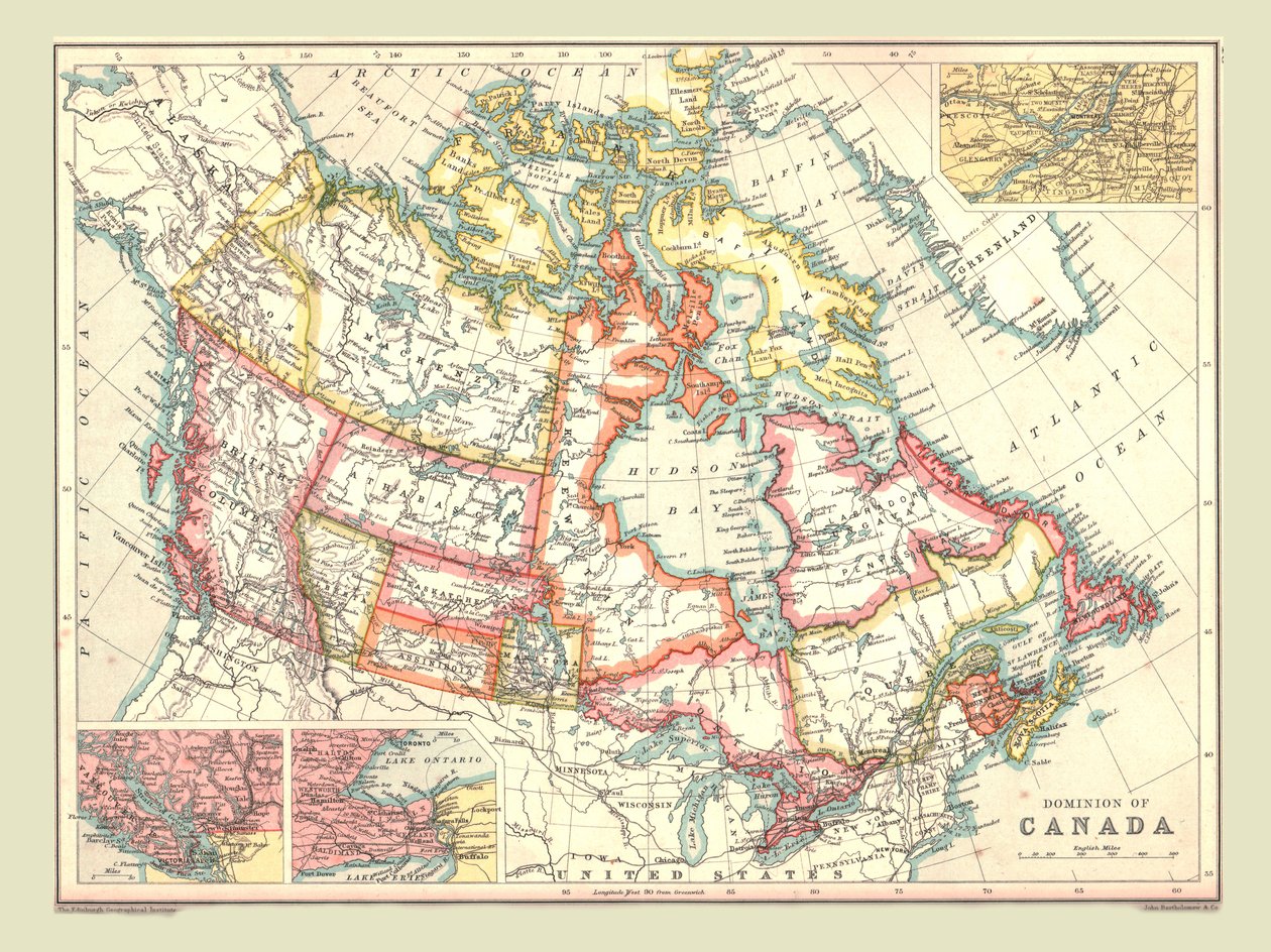 Karta över Dominion of Canada, 1902. av Unbekannt
