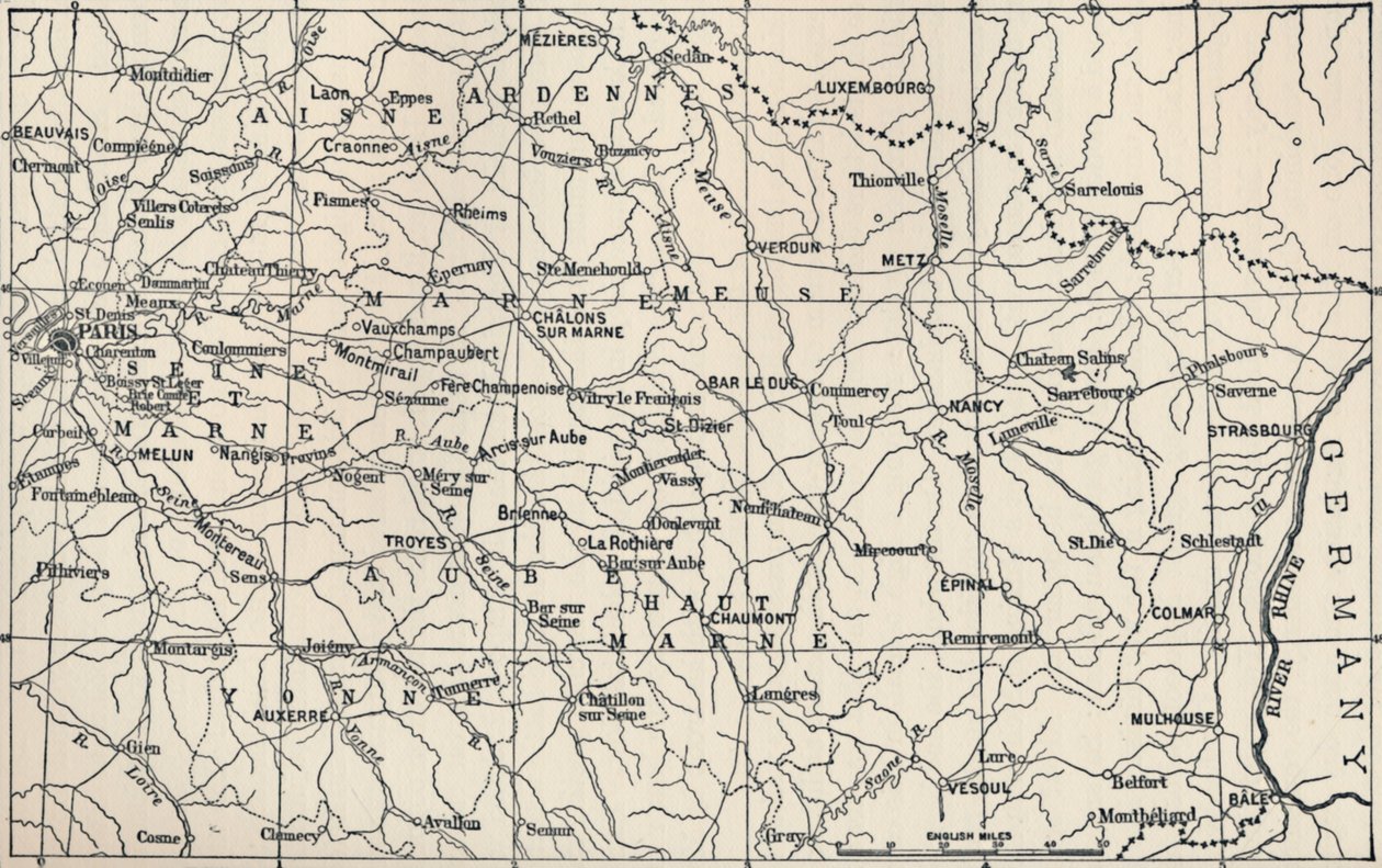 Karta över operationsfältet 1814, 1896 av Unbekannt