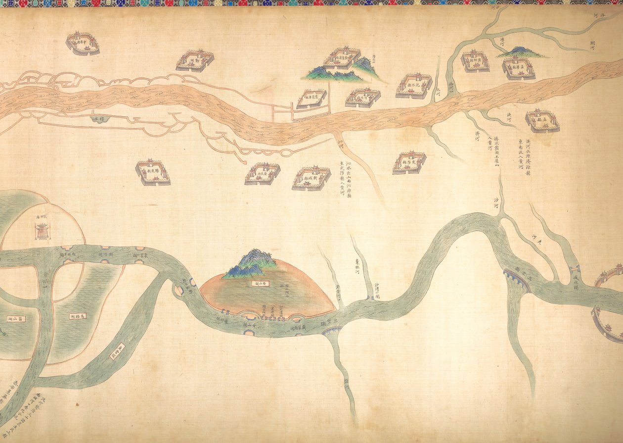 Karta över Canal Grande från Peking till Yangzi-floden, sent 1700-tal eller tidigt 1800-tal. av Unbekannt