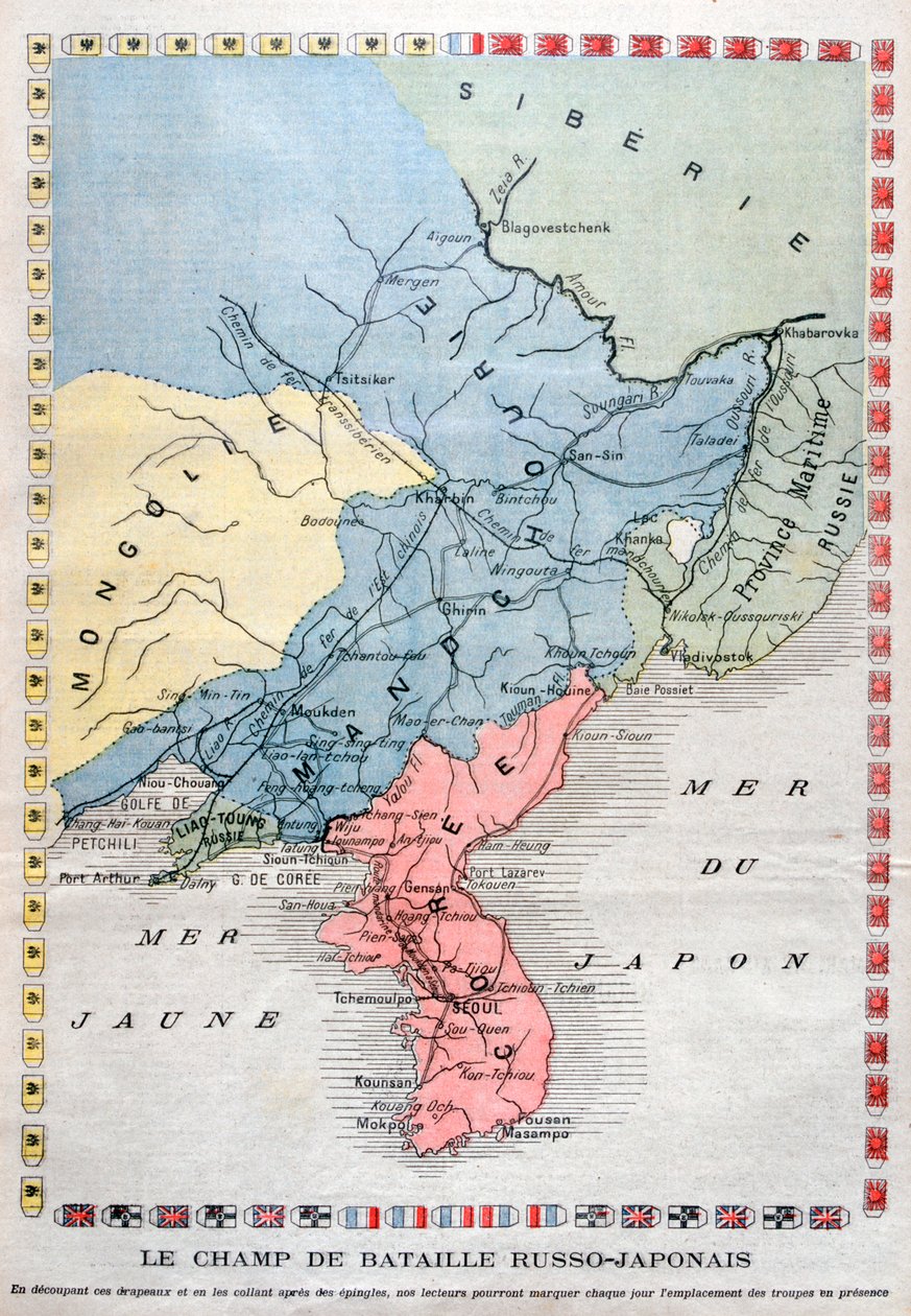 Karta över det rysk-japanska kriget, 1904 av Unbekannt