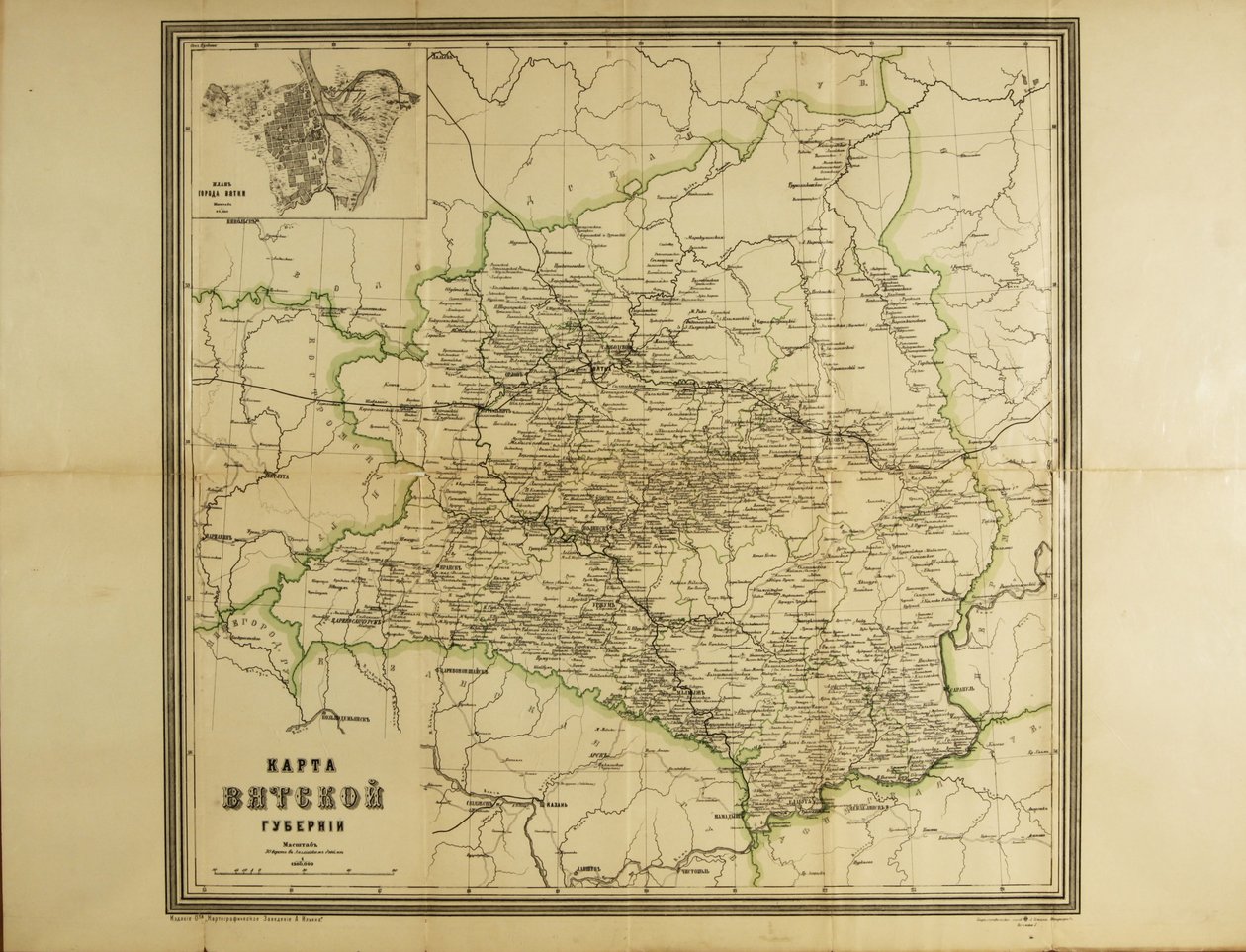 Karta över Vyatka Governorate, ca. 1914 av Unbekannt
