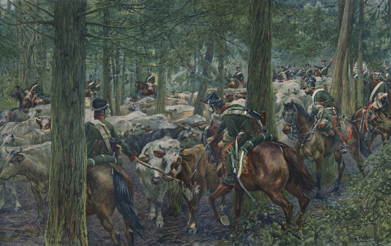 Marbots soldater söker föda på reträtten, 1896 av Unbekannt
