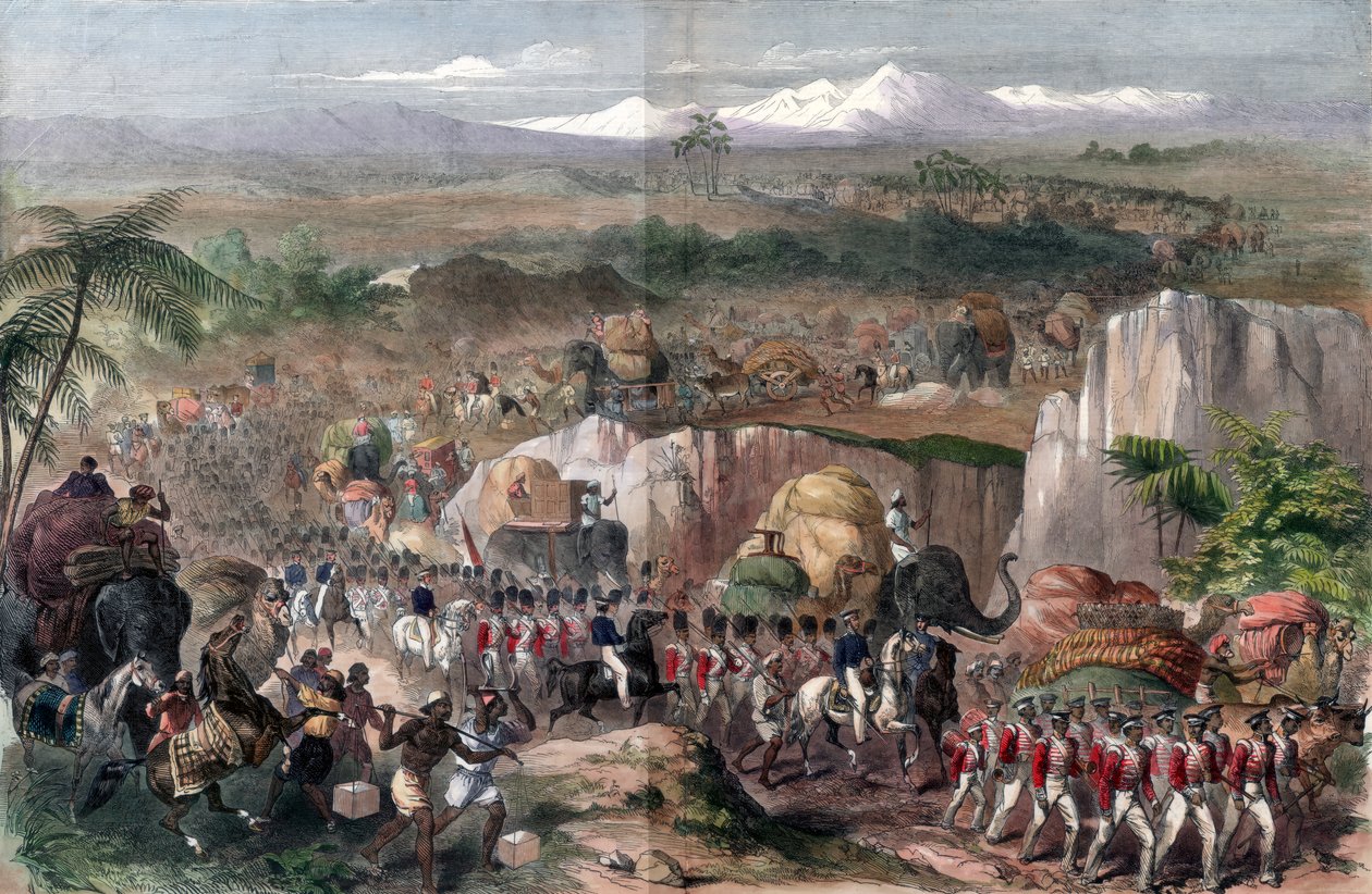 Truppmarsch i Indien, 1848 av Unbekannt