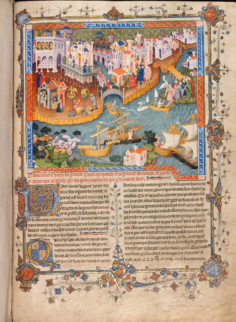 Marco Polos avgång från Venedig 1271 Från Marco Polos Travels, ca 1400 av Unbekannt