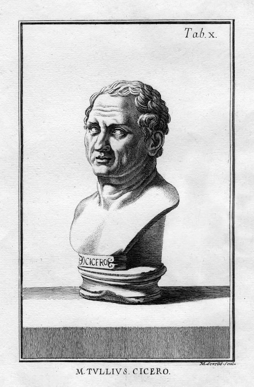 Marcus Tullius Cicero, romersk forskare, författare och statsman från 1000-talet f.Kr av Unbekannt