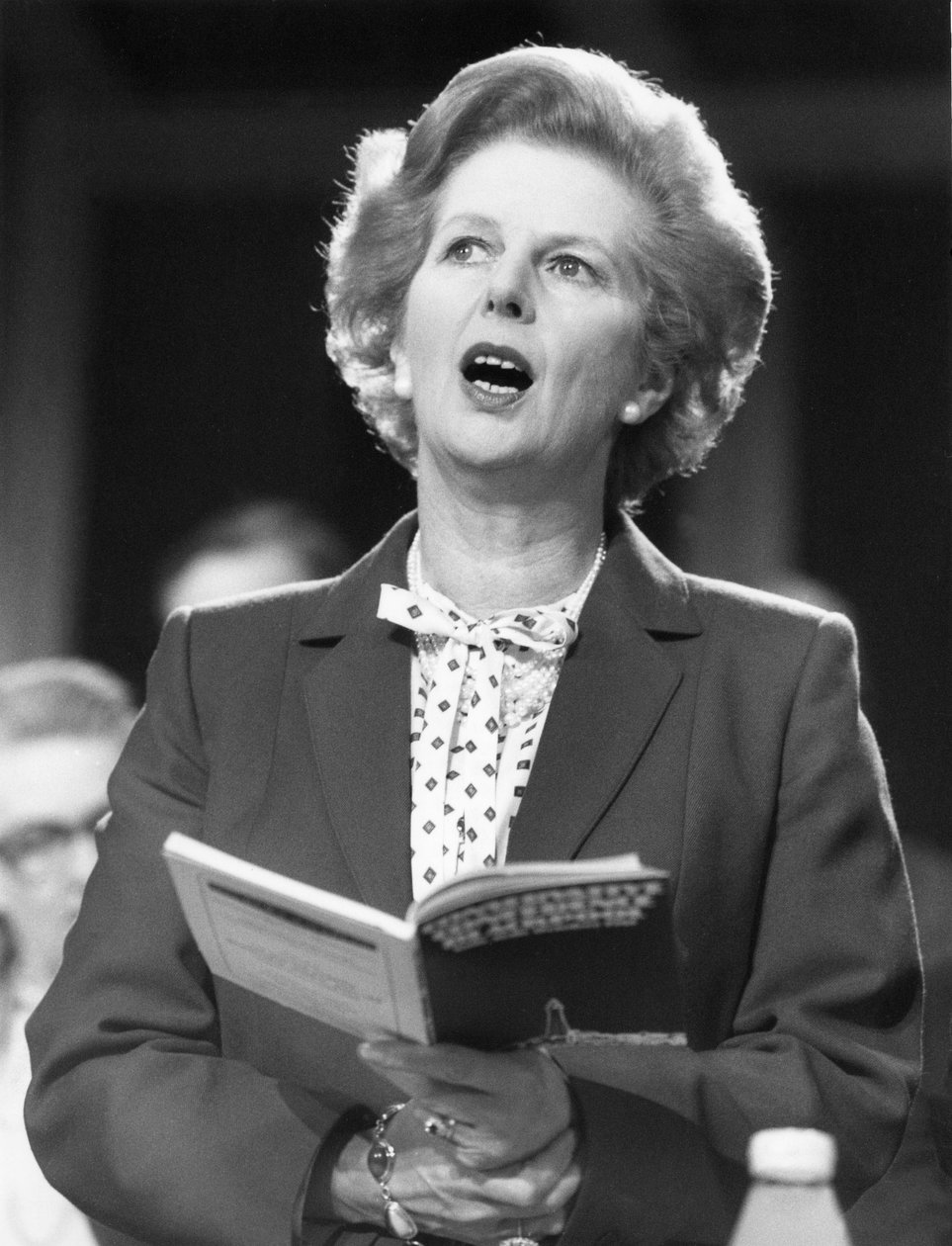 Margaret Thatcher, brittisk politiker, ca 1980-talet av Unbekannt