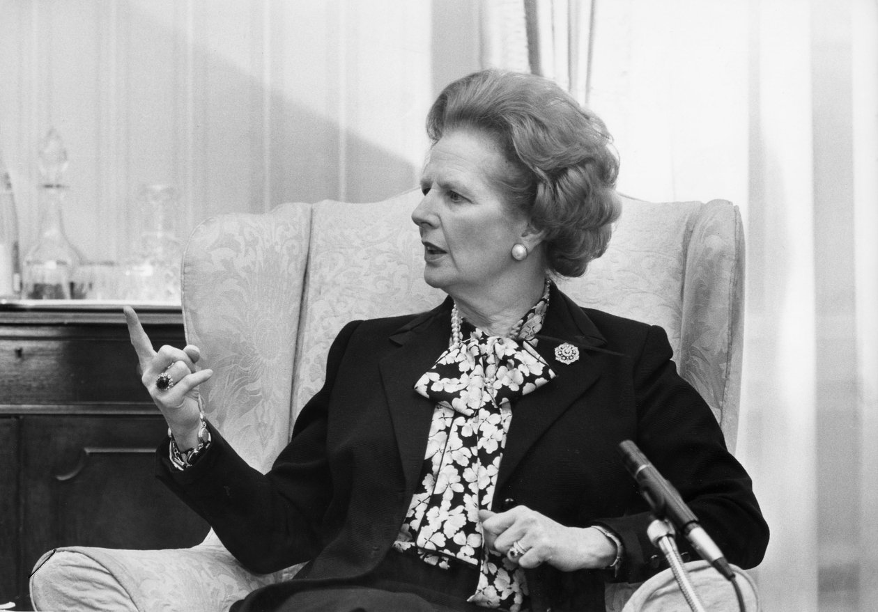 Margaret Thatcher, brittisk politiker, ca 1980-talet av Unbekannt