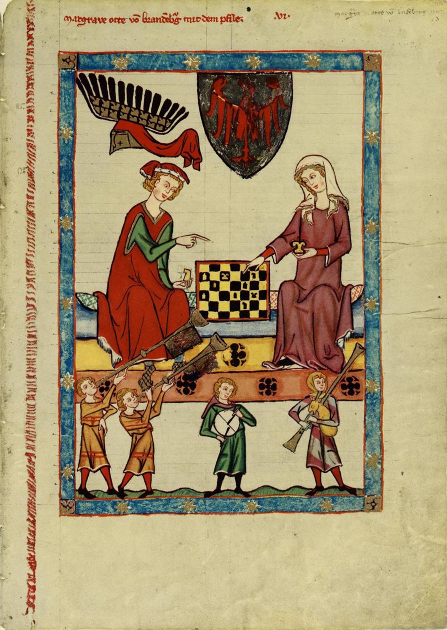 Markgreve Otto IV av Brandenburg spelar schack från Codex Manesse, mellan 1305 och 1340 av Unbekannt