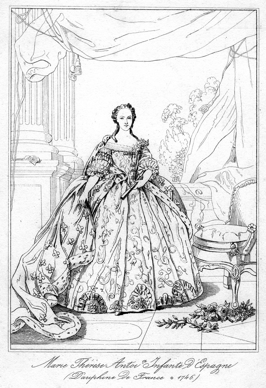 Maria-Teresa av Spanien, dotter till kung Filip V av Spanien, 1726-1746 av Unbekannt