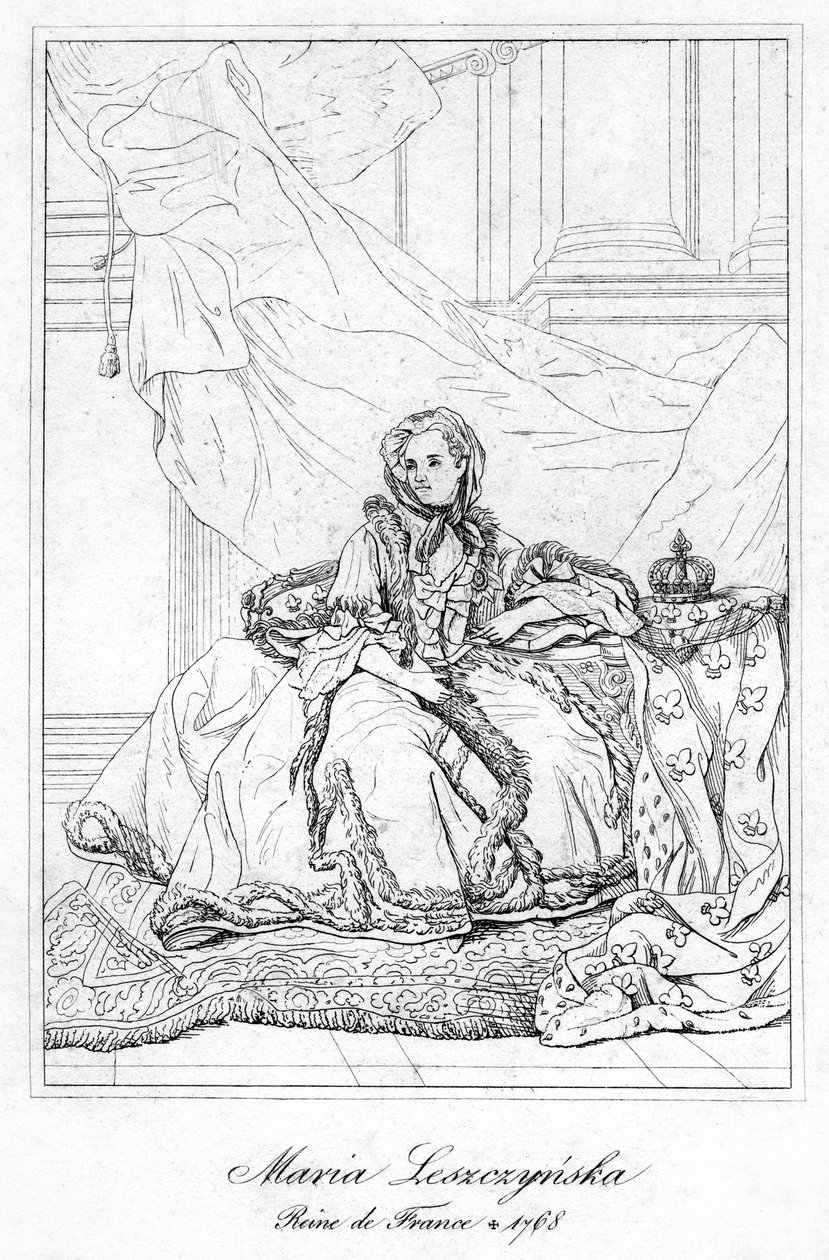 Maria Leszczynska, drottninggemål till Ludvig XV av Frankrike, c1600-talet av Unbekannt