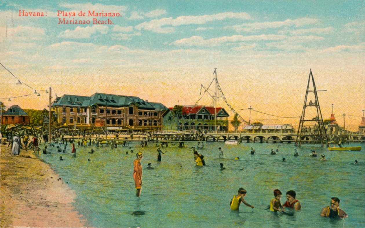 Marianao badstrand, Havanna, Kuba, c1910 av Unbekannt