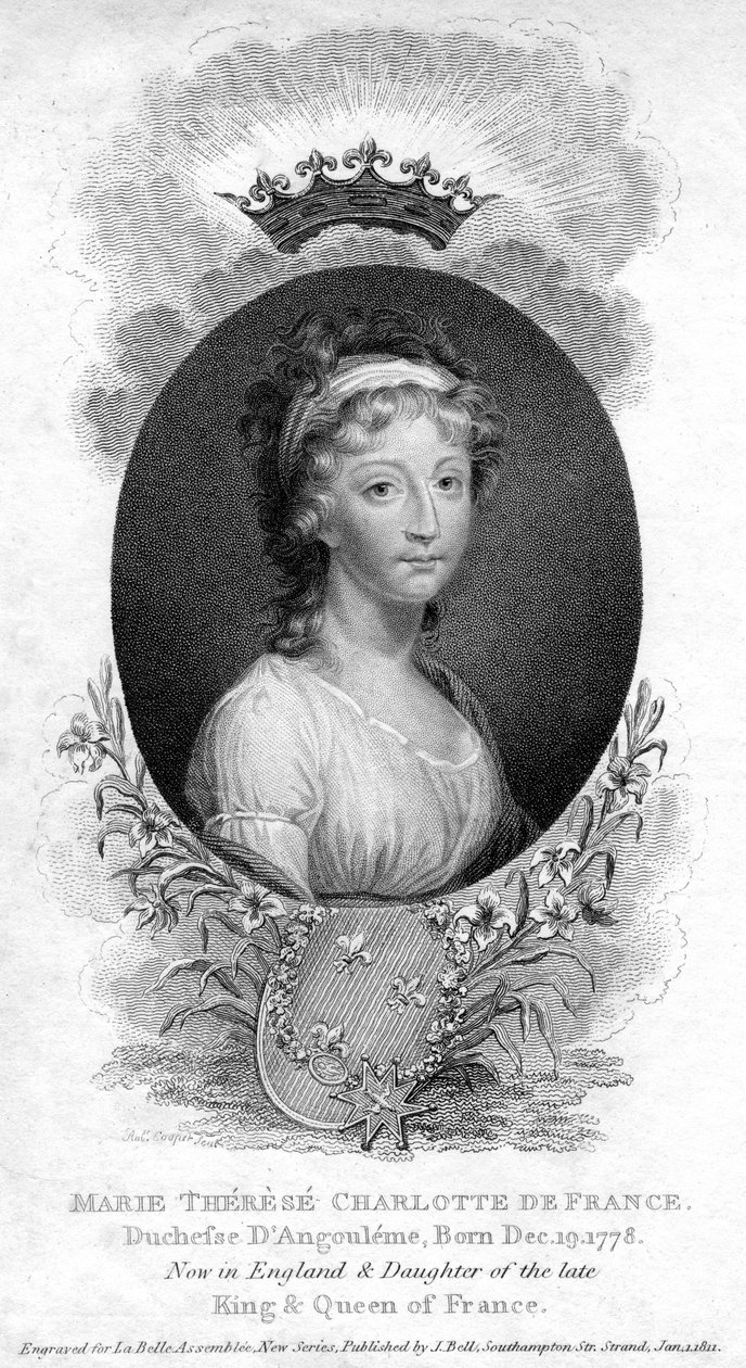 Marie-Therese-Charlotte de Bourbon, hertiginna av Angouleme och Dauphine av Frankrike, 1811 av Unbekannt