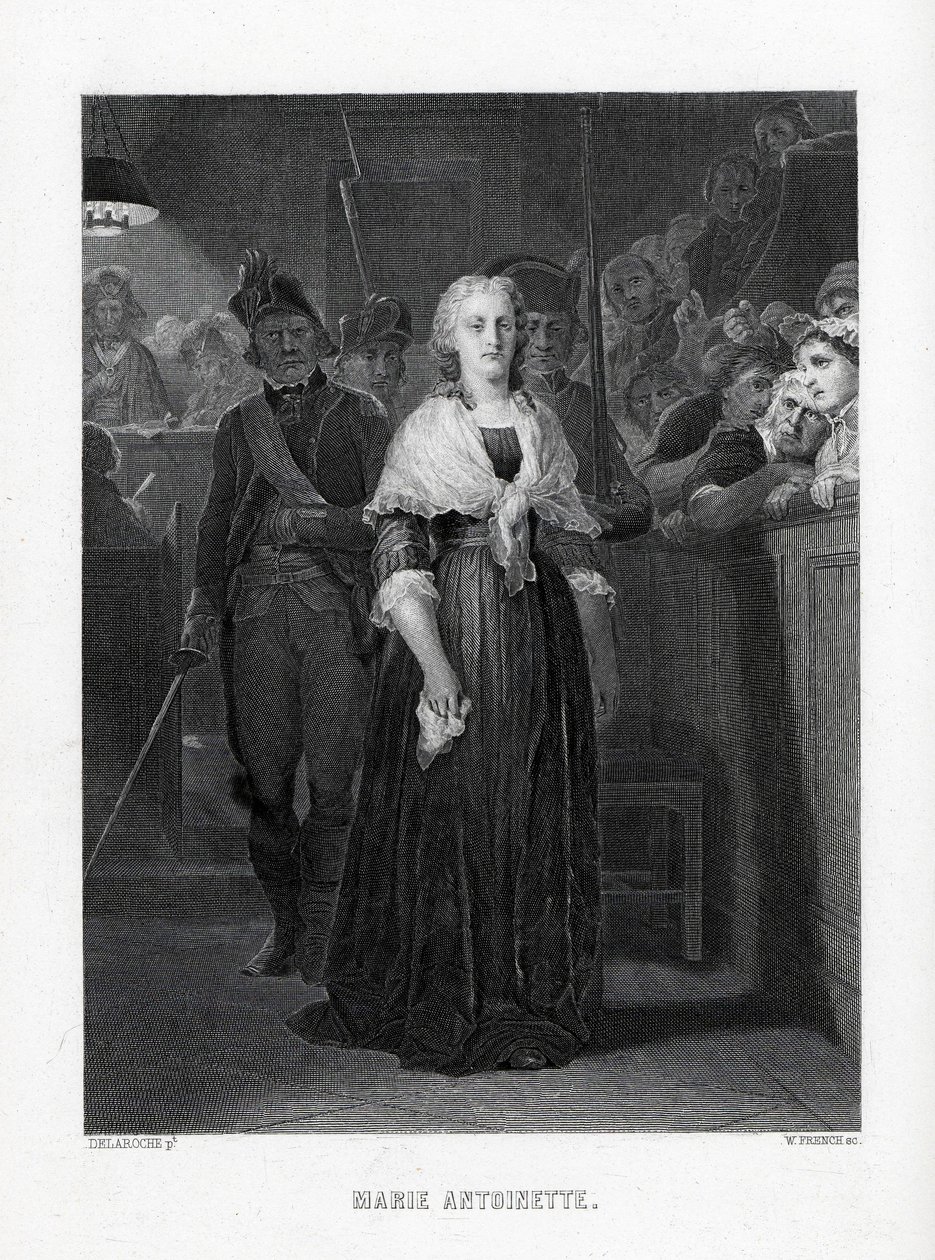 Marie Antoinette lämnar konventet efter domen, 1882 av Unbekannt