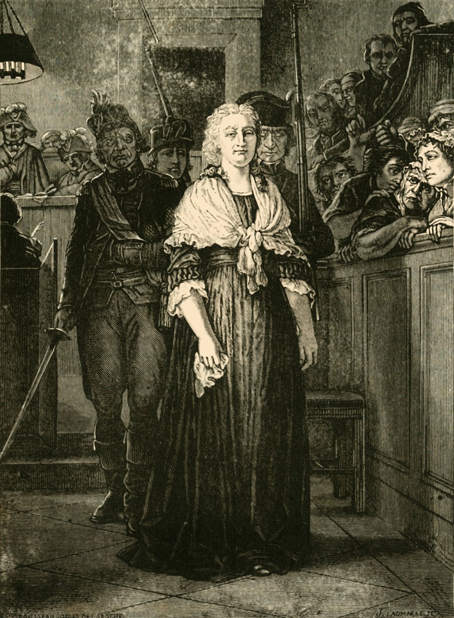 Marie Antoinette lämnar revolutionsdomstolen, 1793, 1890. av Unbekannt