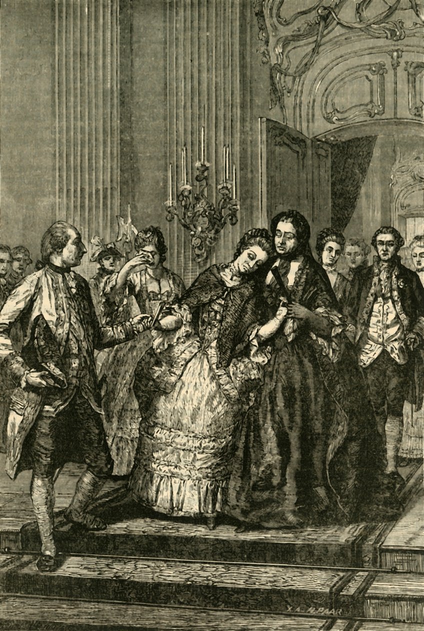 Marie Antoinette tar avsked av modern, 1770, 1890. av Unbekannt
