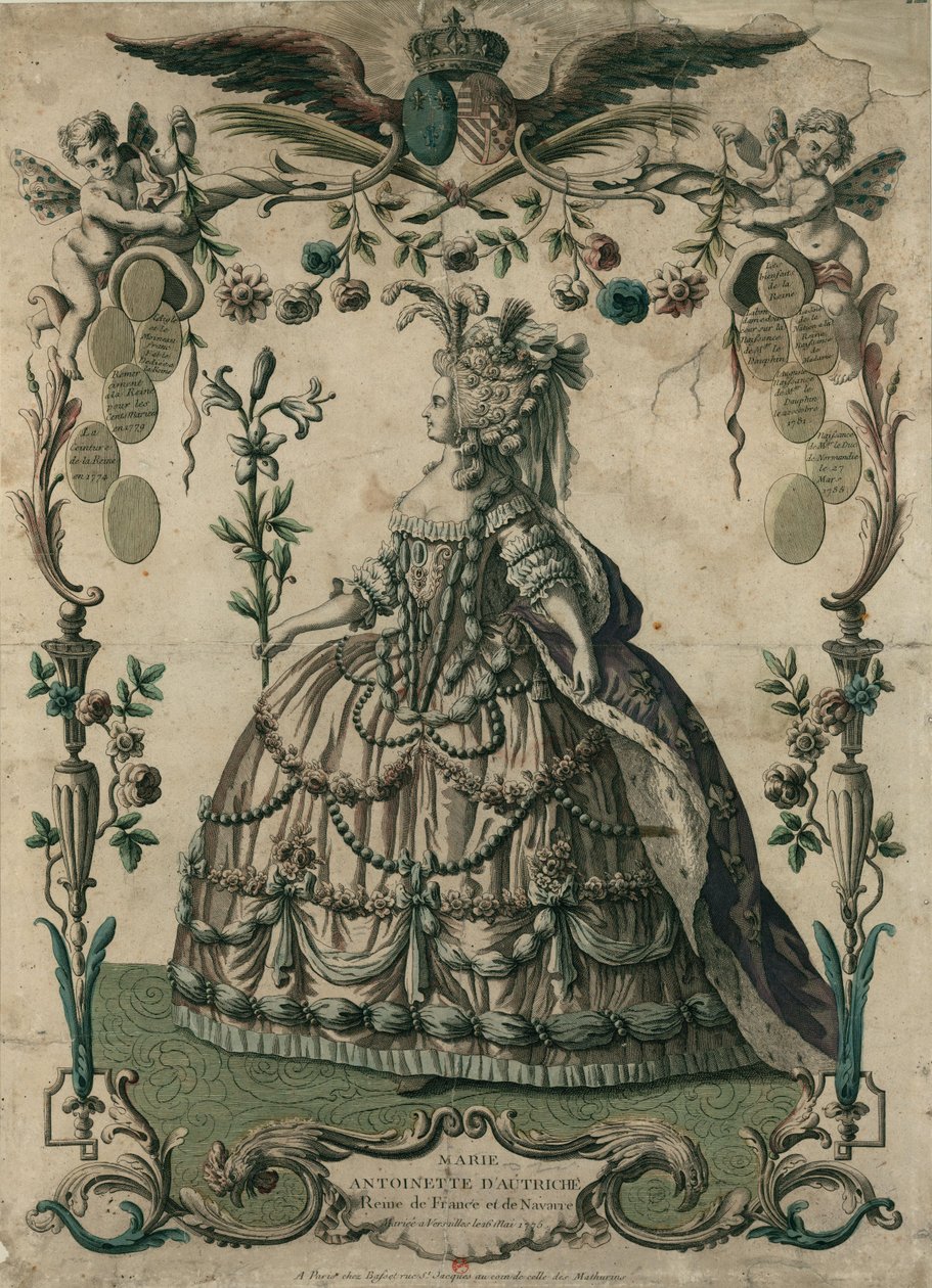 Marie Antoinette av Österrike, drottning av Frankrike och Navarra: gift i Versailles den 16 maj 1775. av Unbekannt