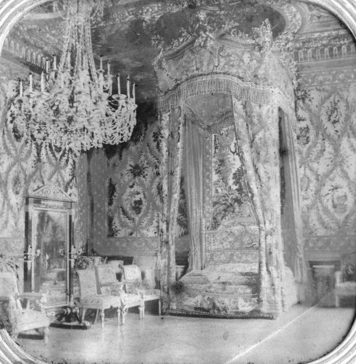 Marie Antoinettes sovrum, Palace of Fontainebleau, Frankrike, sent 1800-tal eller tidigt 1900-tal av Unbekannt