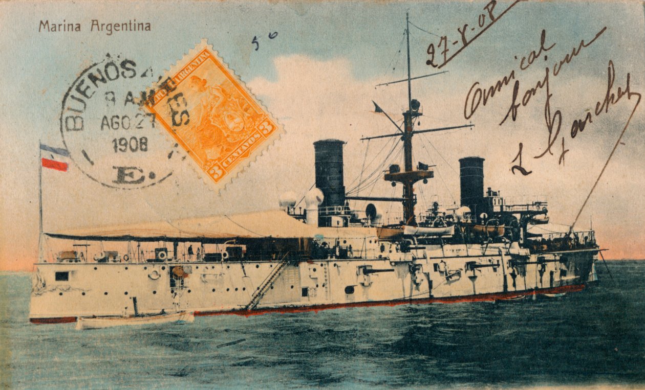 argentinska flottan. Slagskepp, Belgrano, c1908 av Unbekannt