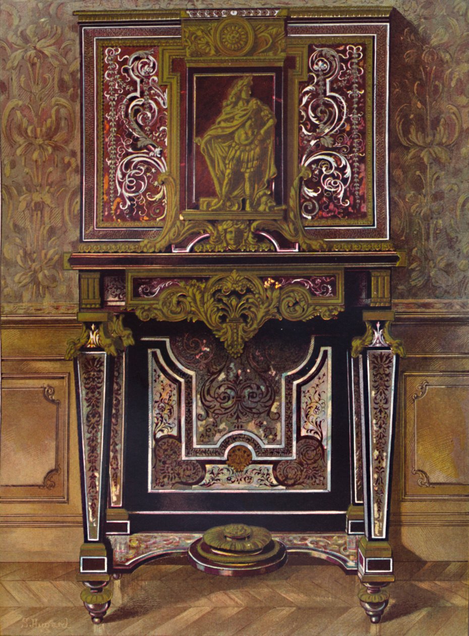 Marquery-skåp med dekor i förgylld brons, av AndrÚ Charles Boule, 1903 av Unbekannt