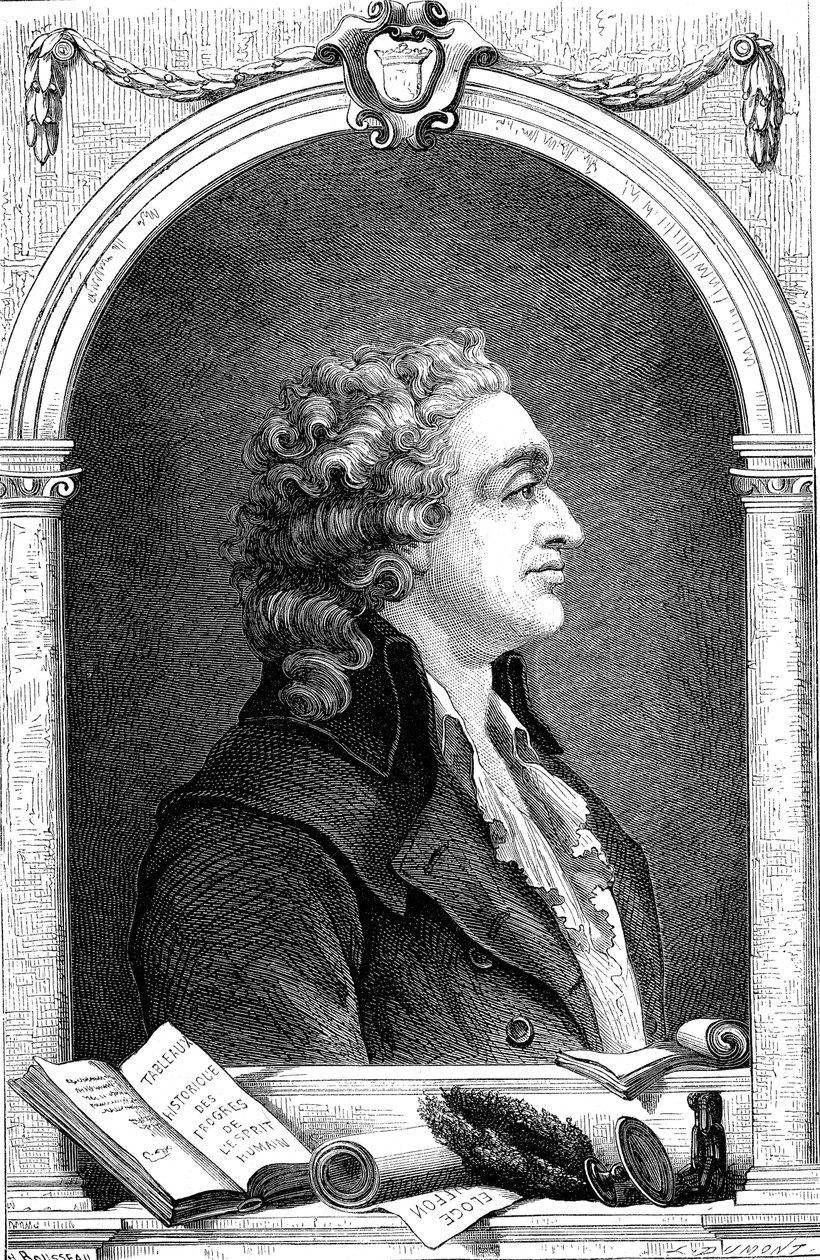 Marquis de Condorcet 1743-1798, fransk upplysningsfilosof och sociolog, 1874 av Unbekannt