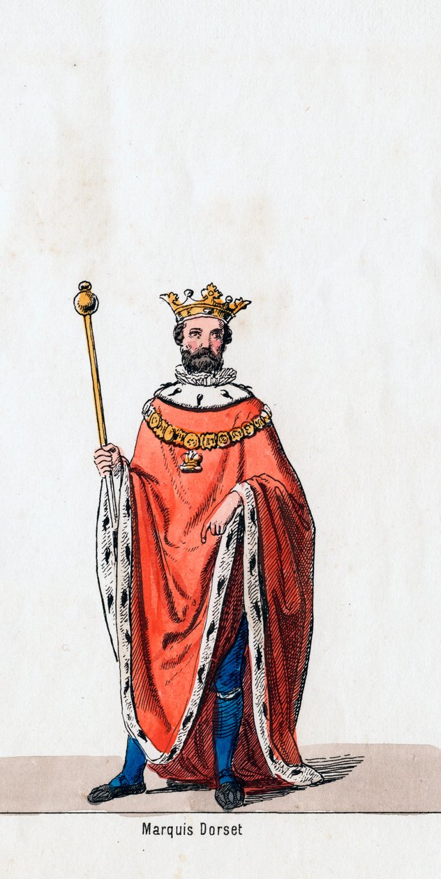 Marquis of Dorset, kostymdesign för Shakespeares pjäs, Henry VIII, 1800-talet av Unbekannt