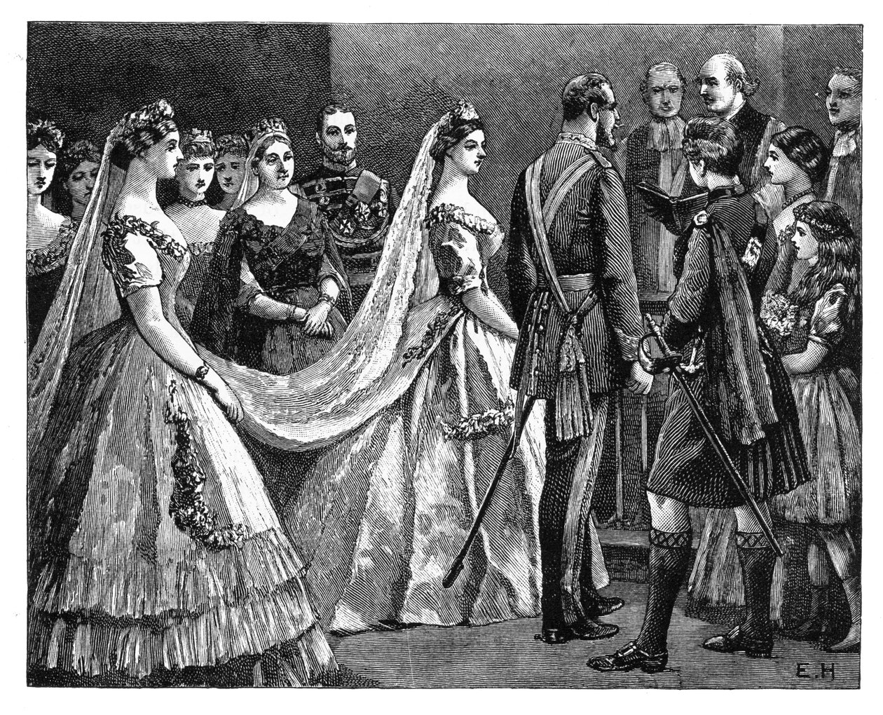 Prinsessan Helenas och Prins Christians äktenskap, 5 juli 1866 slutet av 1800-talet av Unbekannt