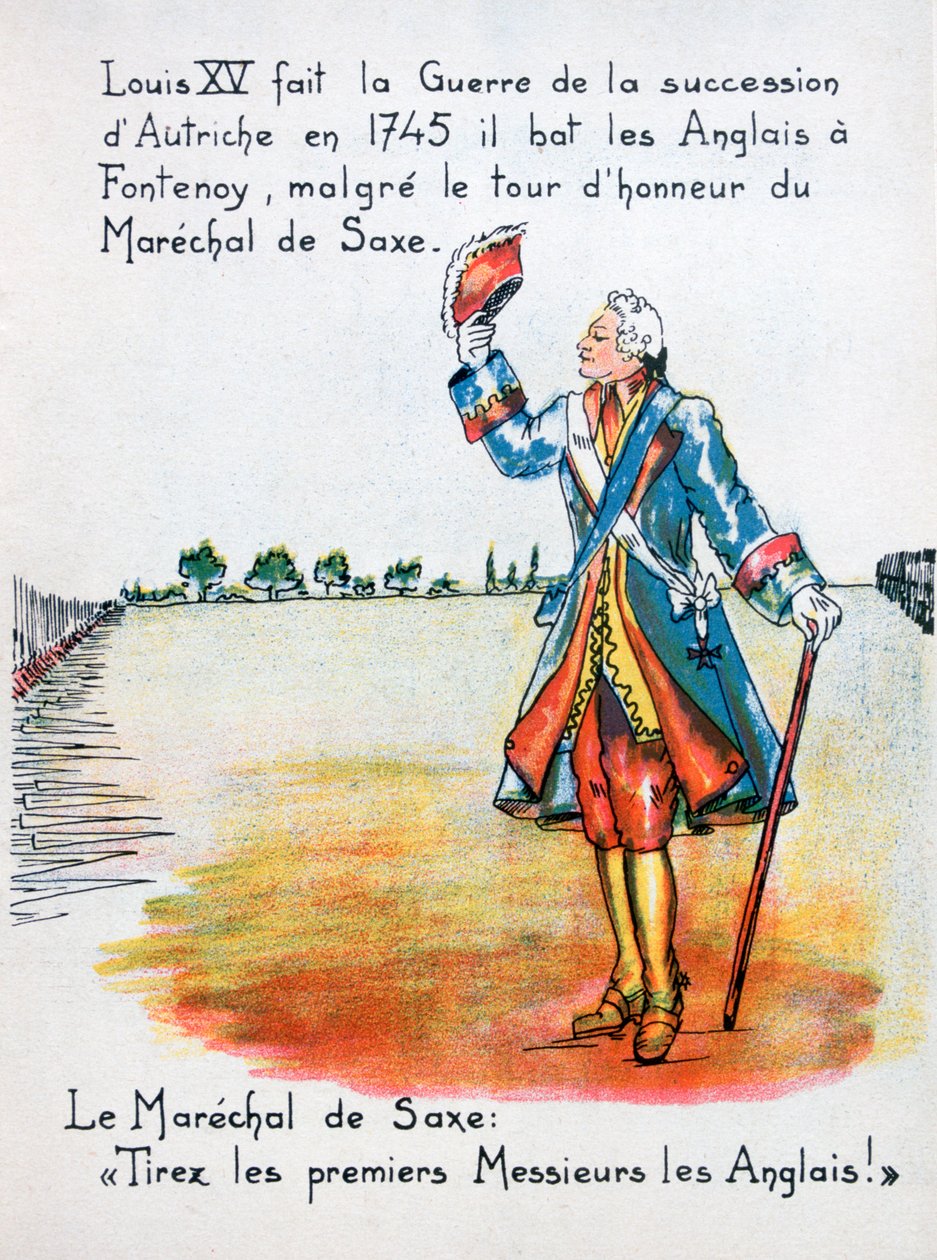 Marskalk Maurice de Saxe, slaget vid Fontenoy, 11 maj 1745, 1900-talet av Unbekannt