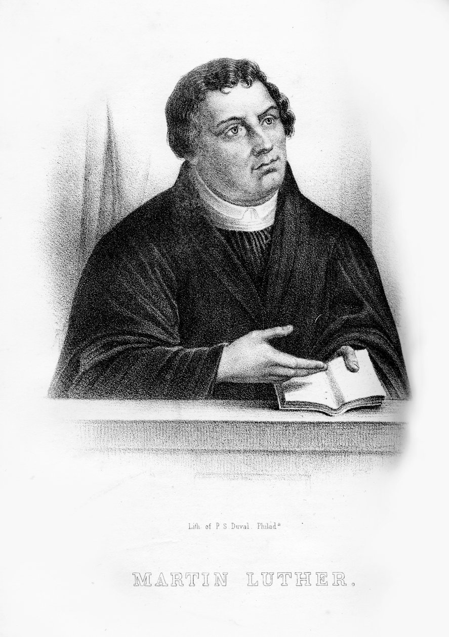 Martin Luther, tysk teolog, augustinermunk och kyrklig reformator, 1854 av Unbekannt