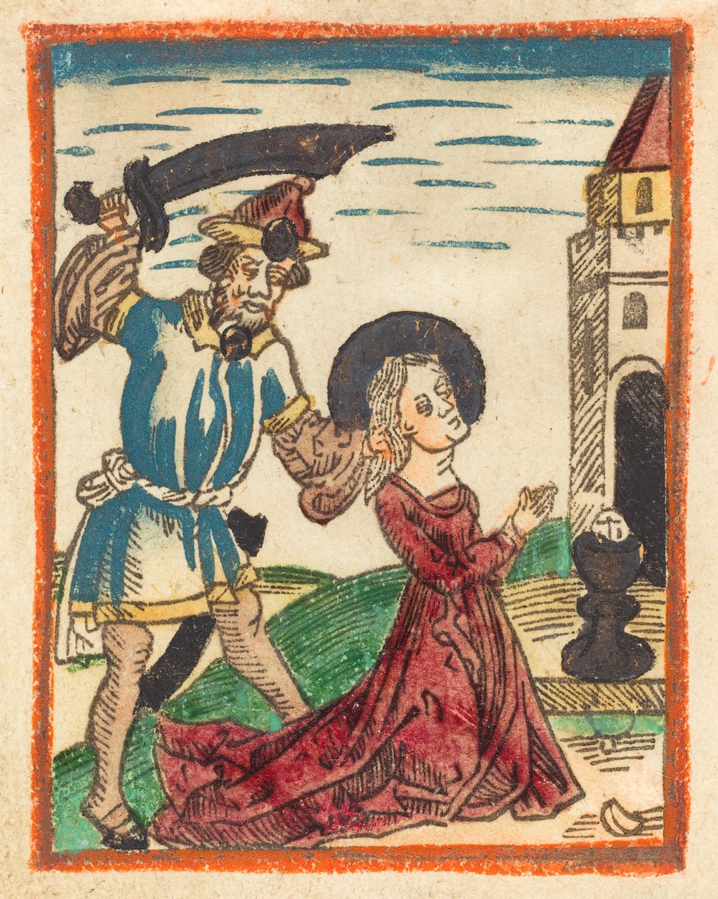 Sankt Barbaras martyrskap, 14801490. av Unbekannt