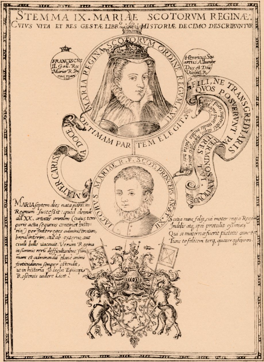 Mary, drottning av Skottland 1542-1587 och kung James VI och I 1566-1625, 1889 av Unbekannt