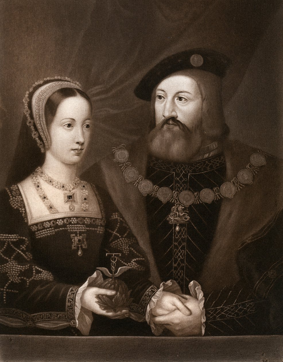 Mary Tudor och Charles Brandon, hertig av Suffolk, 1515, 1902 av Unbekannt