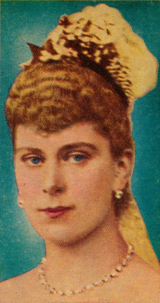 Mary of Teck vid sitt bröllop med hertigen av York, 1893 1935 av Unbekannt