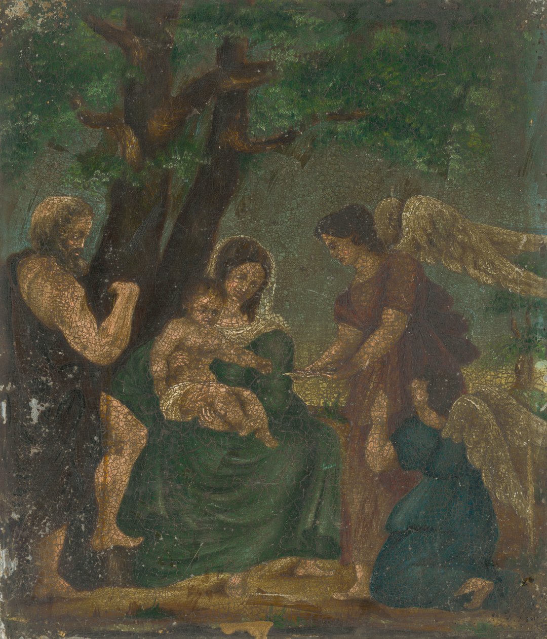 Mary with Child among Angels and St. John the Baptist av Unbekannt