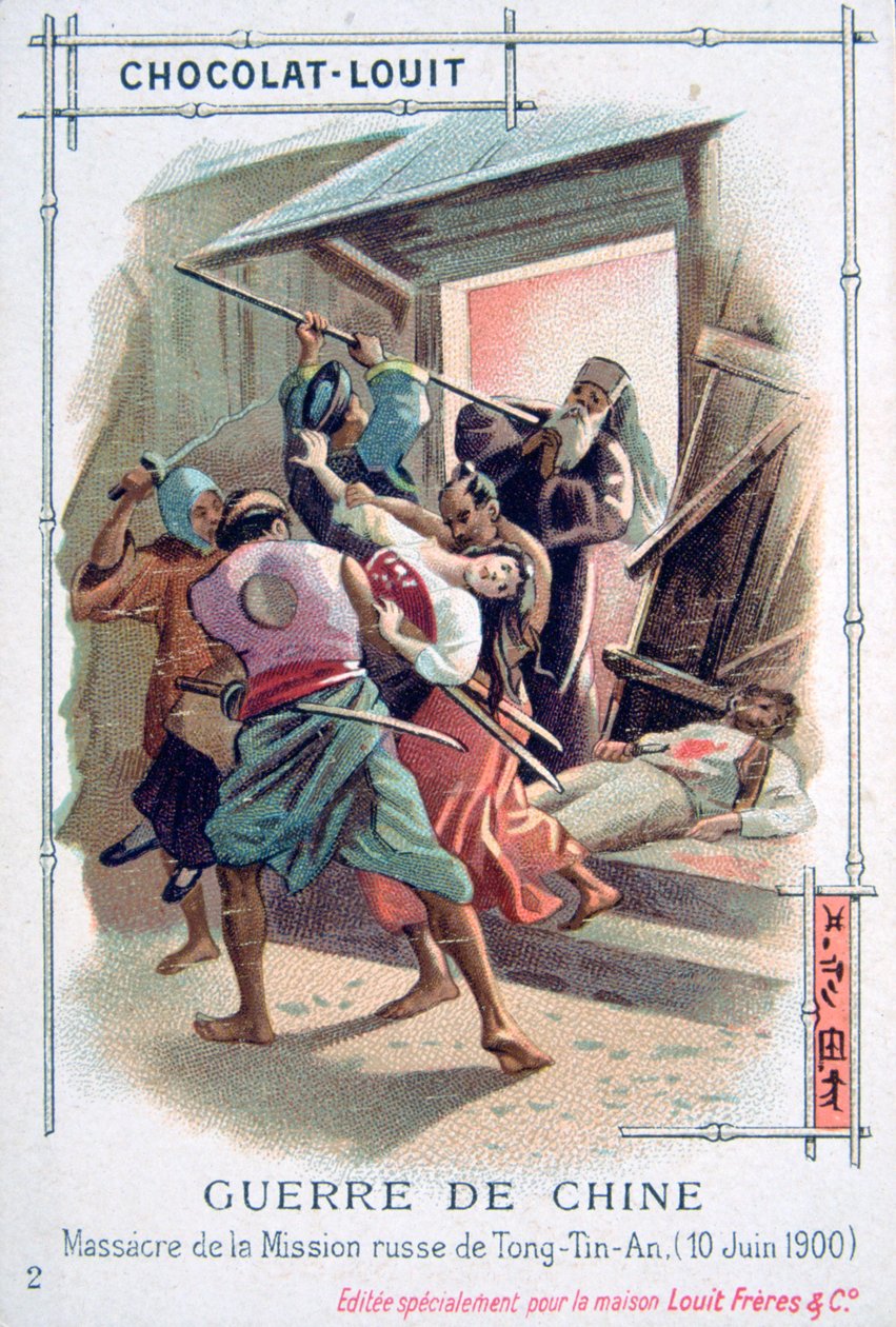 Massaker i den ryska missionen Tong-Tin-An, Boxer Rebellion, Kina, 10 juni 1900 av Unbekannt