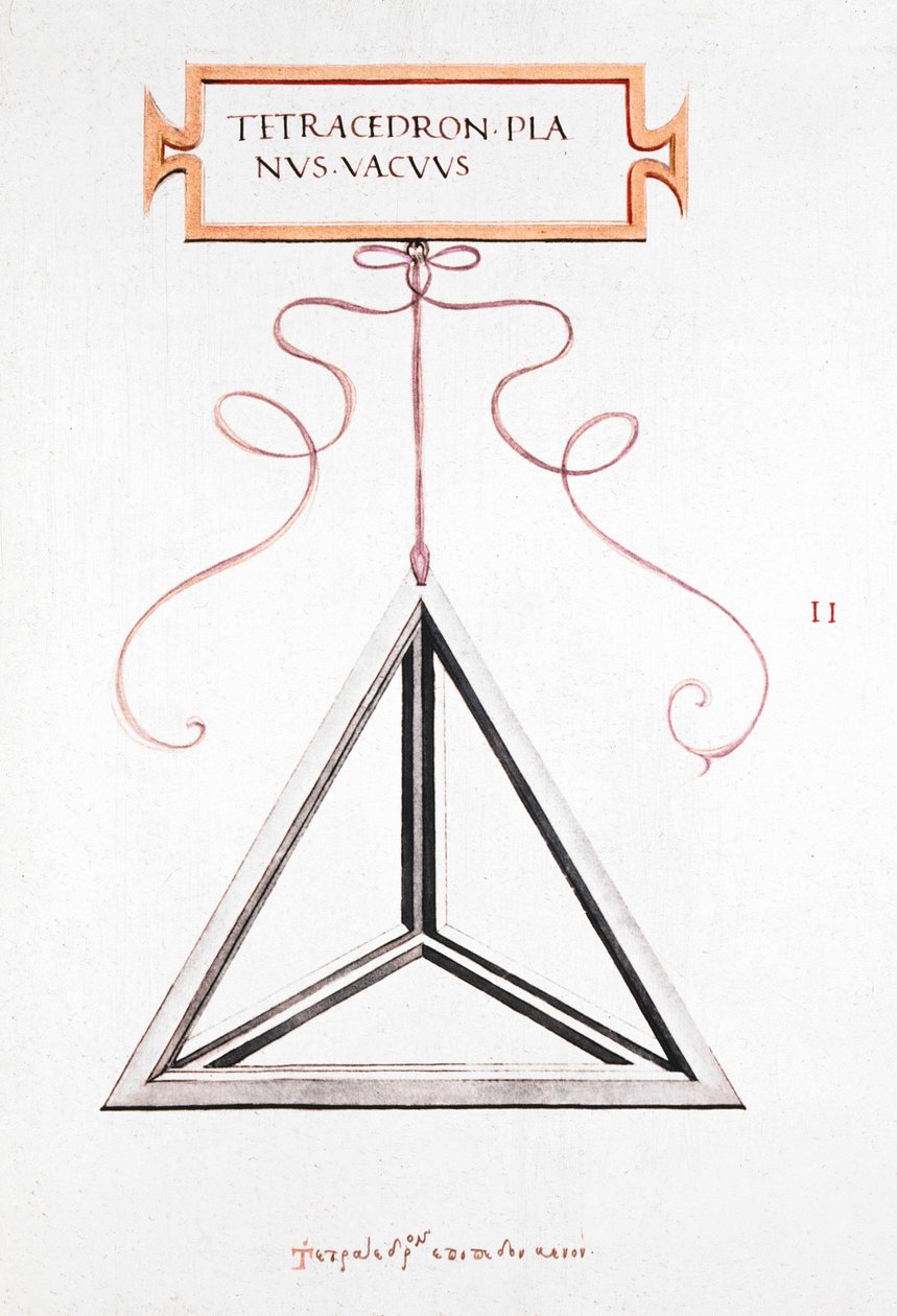 Matematiska ritningar Da VinciÕs Tetrahedron av Unbekannt