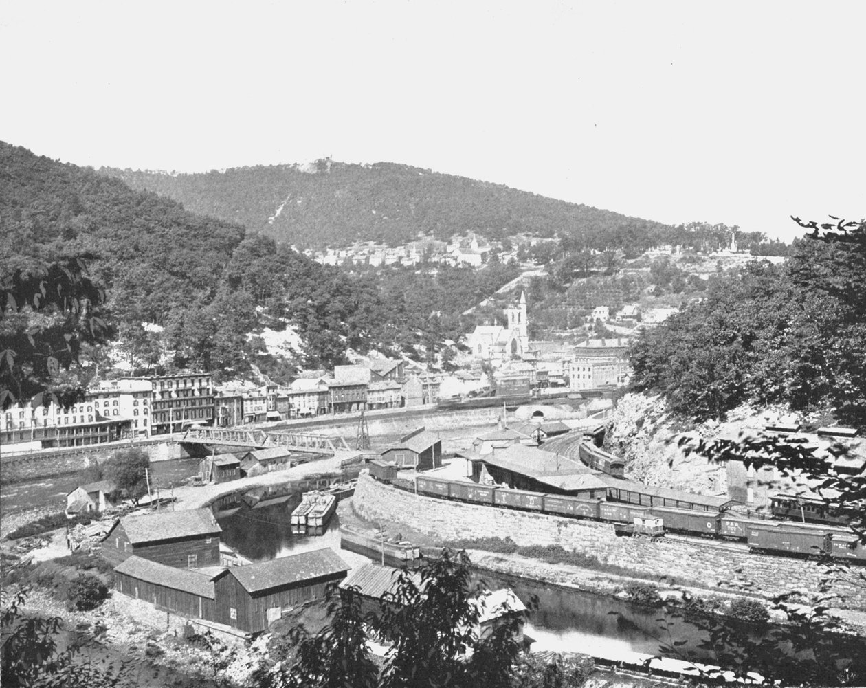 Mauch Chunk, Pennsylvania, visar Mount Pisgah, USA, c1900. av Unbekannt