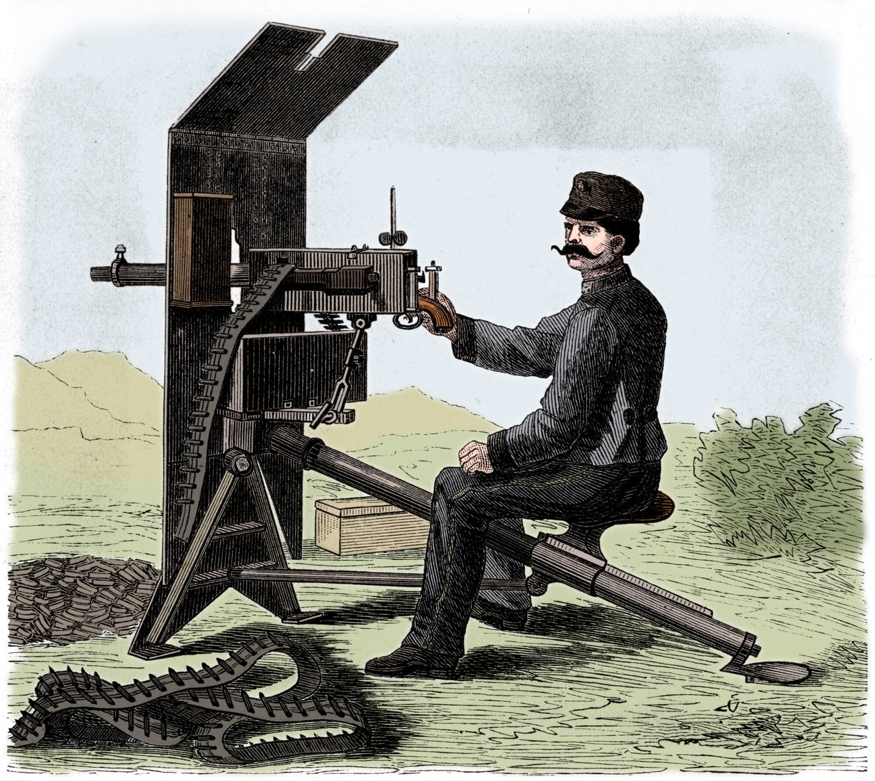 Maxim maskingevär, c1895. av Unbekannt
