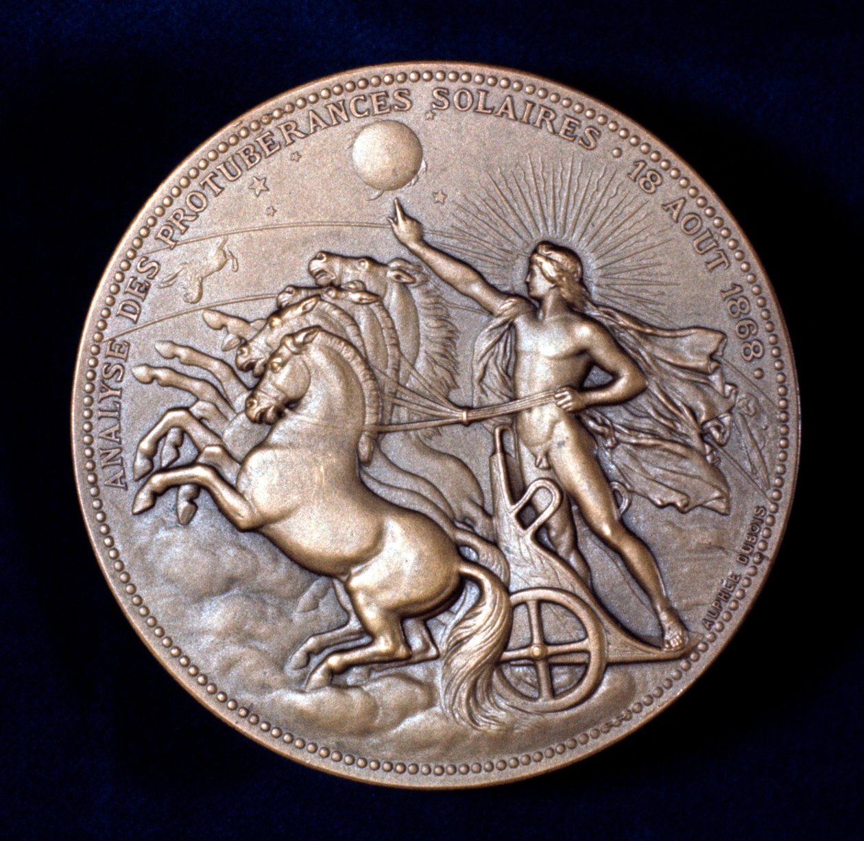 Medalj till minne av Pierre Janssen och Norman Lockyer, franska och engelska astronomer, 1868 av Unbekannt