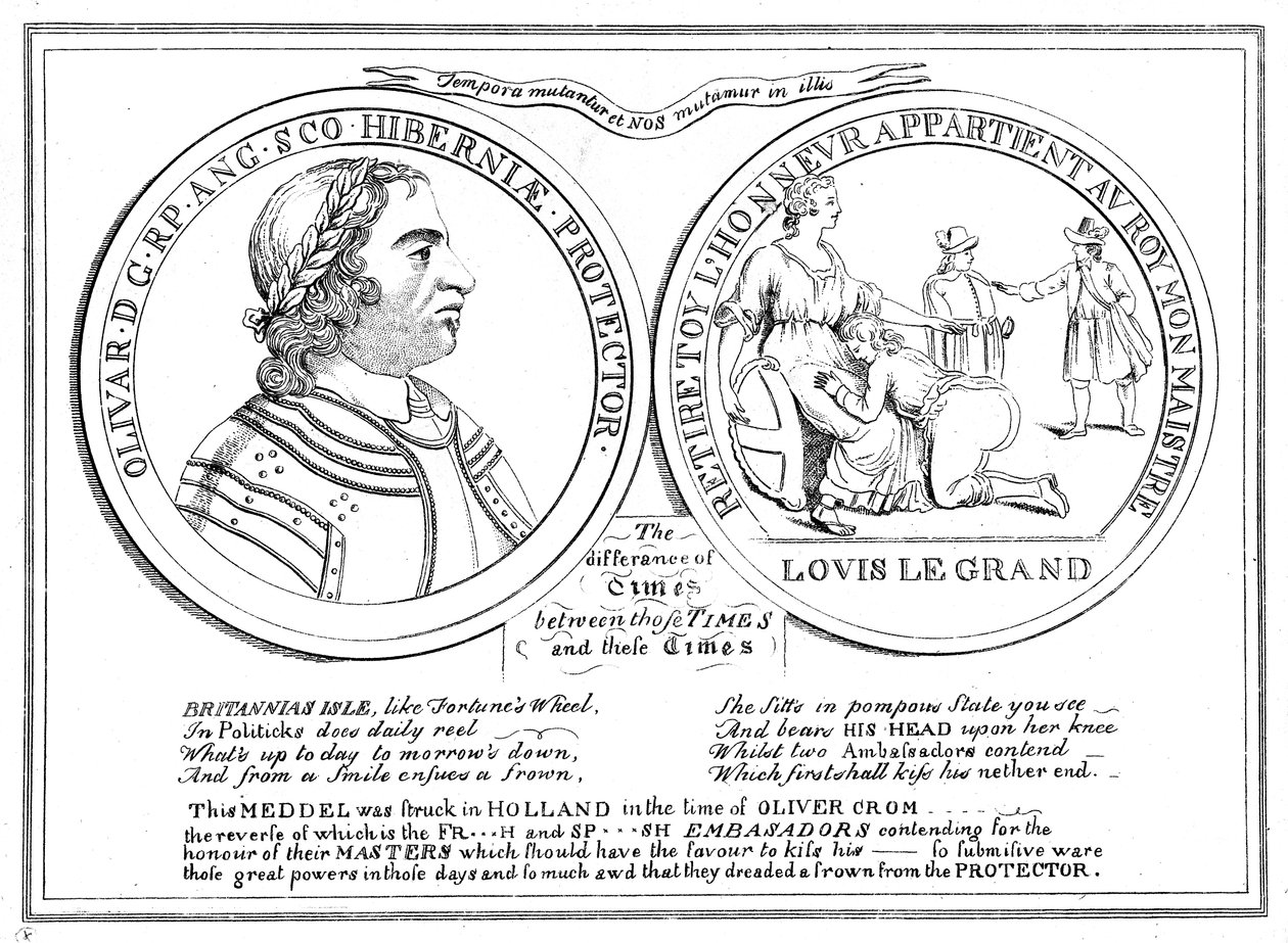 Medalj från Oliver Cromwells tid, 1600-talet av Unbekannt