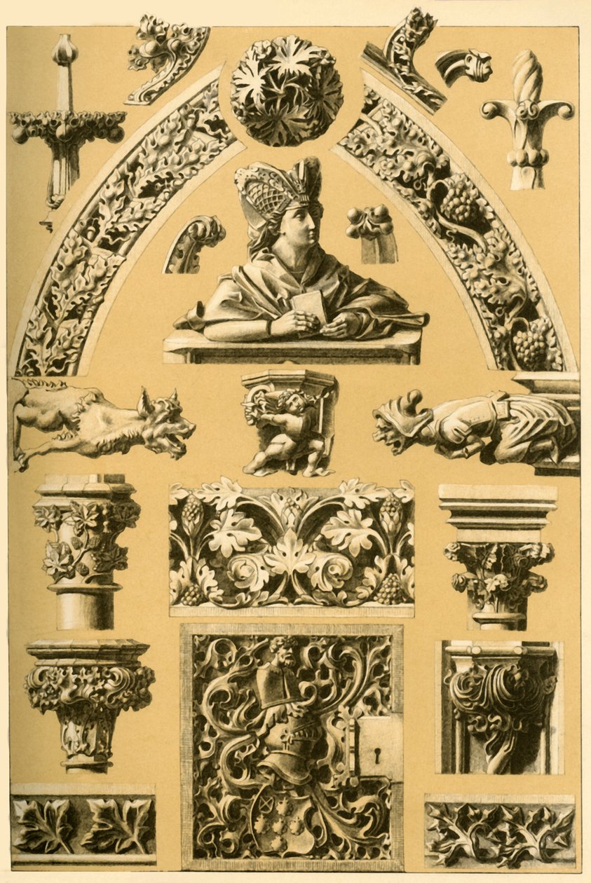 Medeltida arkitektonisk prydnad och skulptur, 1898. av Unbekannt