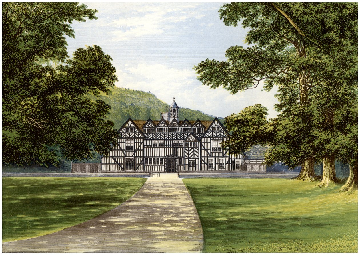 Meer Hall, nära Droitwich, Worcestershire, hem för familjen Bearcroft, c1880 av Unbekannt