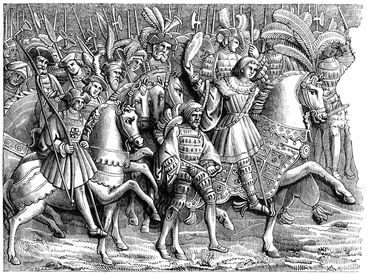 Möte på gulddukens fält, c1500-talet 1849 av Unbekannt